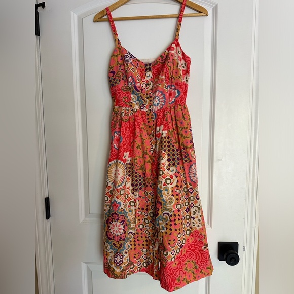 J. Crew Button Front Sundress in Poplin Paisley - Picture 2 of 8